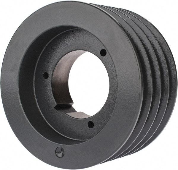 Browning - 4 Groove, 5/8 to 2-1/4 Bore Diam, 6.08" Outside Diam, QD Bushed V Belt Sheave - 5.9 5V Diam Belt Pitch - Industrial Tool & Supply