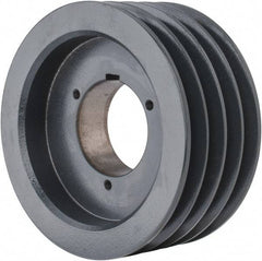 Browning - 4 Groove, 5/8 to 2-1/4 Bore Diam, 6.88" Outside Diam, QD Bushed V Belt Sheave - 6.7 5V Diam Belt Pitch - Industrial Tool & Supply