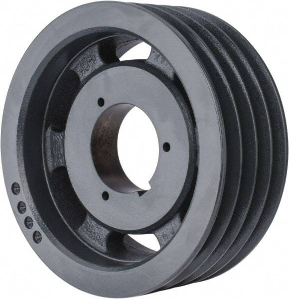 Browning - 4 Groove, 5/8 to 2-1/4 Bore Diam, 8.28" Outside Diam, QD Bushed V Belt Sheave - 8.1 5V Diam Belt Pitch - Industrial Tool & Supply