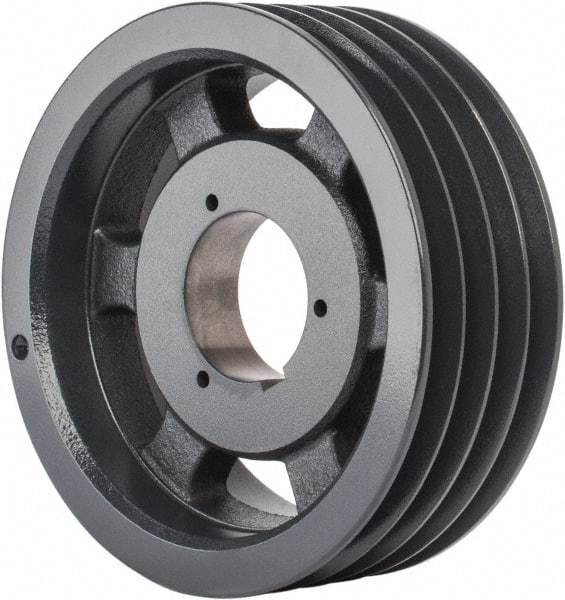 Browning - 4 Groove, 5/8 to 2-1/4 Bore Diam, 8.88" Outside Diam, QD Bushed V Belt Sheave - 8.7 5V Diam Belt Pitch - Industrial Tool & Supply