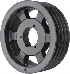 Browning - 4 Groove, 5/8 to 2-1/4 Bore Diam, 9.28" Outside Diam, QD Bushed V Belt Sheave - 9.1 5V Diam Belt Pitch - Industrial Tool & Supply