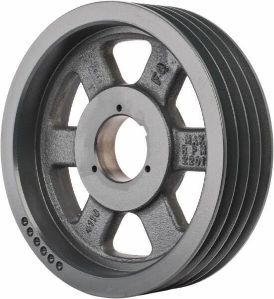 Browning - 4 Groove, 5/8 to 2-1/4 Bore Diam, 11.28" Outside Diam, QD Bushed V Belt Sheave - 11.1 5V Diam Belt Pitch - Industrial Tool & Supply