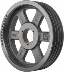 Browning - 4 Groove, 5/8 to 2-1/4 Bore Diam, 12.68" Outside Diam, QD Bushed V Belt Sheave - 12.5 5V Diam Belt Pitch - Industrial Tool & Supply