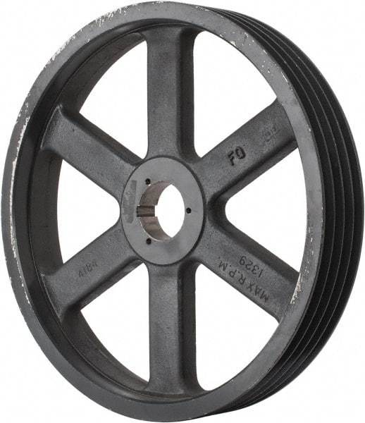 Browning - 4 Groove, 5/8 to 2-1/4 Bore Diam, 18.68" Outside Diam, QD Bushed V Belt Sheave - 18.5 5V Diam Belt Pitch - Industrial Tool & Supply