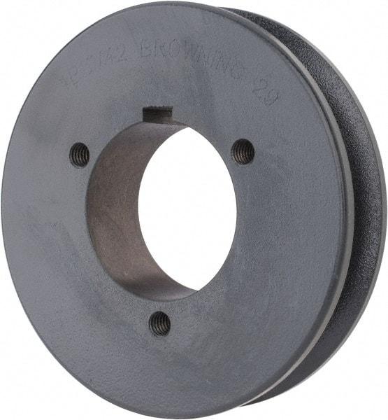 Browning - 1 Groove, 1/2 to 2-7/16 Bore Diam, 4.48" Outside Diam, QD Bushed V Belt Sheave - 4.3 5V Diam Belt Pitch - Industrial Tool & Supply