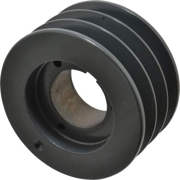 Browning - 3 Groove, 1/2 to 2-7/16 Bore Diam, 4.68" Outside Diam, QD Bushed V Belt Sheave - 4.5 5V Diam Belt Pitch - Industrial Tool & Supply