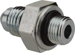 Voss - 7/16-20 x 1/8 Male Thread, Zinc Plated Carbon Steel Industrial Pipe Adapter - MJIC x MBSPP - Industrial Tool & Supply