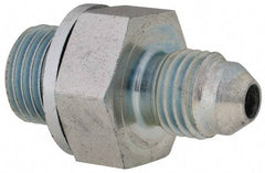 Voss - 7/16-20 x 1/4 Male Thread, Zinc Plated Carbon Steel Industrial Pipe Adapter - MJIC x MBSPP - Industrial Tool & Supply