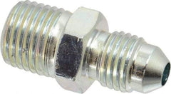 Voss - 7/16-20 x 1/4 Male Thread, Zinc Plated Carbon Steel Industrial Pipe Adapter - MJIC x MBSPT - Industrial Tool & Supply