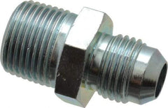 Voss - 9/16-18 x 3/8 Male Thread, Zinc Plated Carbon Steel Industrial Pipe Adapter - MJIC x MBSPT - Industrial Tool & Supply