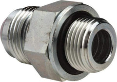 Voss - 3/4-16 x 3/8 Male Thread, Zinc Plated Carbon Steel Industrial Pipe Adapter - MJIC x MBSPP - Industrial Tool & Supply