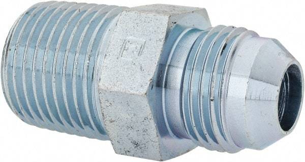 Voss - 3/4-16 x 1/2 Male Thread, Zinc Plated Carbon Steel Industrial Pipe Adapter - MJIC x MBSPT - Industrial Tool & Supply