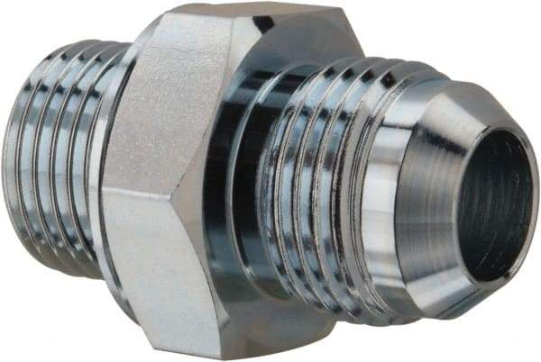 Voss - 7/8-14 x 1/2 Male Thread, Zinc Plated Carbon Steel Industrial Pipe Adapter - MJIC x MBSPP - Industrial Tool & Supply