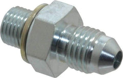 Voss - 7/16-20 x M10x1 Male Thread, Zinc Plated Carbon Steel Industrial Pipe Adapter - MJIC x Male Metric - Industrial Tool & Supply