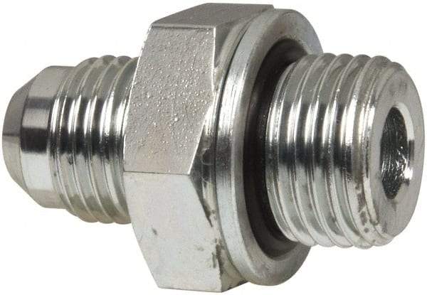 Voss - 9/16-18 x M16x1.5 Male Thread, Zinc Plated Carbon Steel Industrial Pipe Adapter - MJIC x Male Metric - Industrial Tool & Supply
