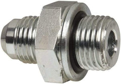 Voss - 9/16-18 x M16x1.5 Male Thread, Zinc Plated Carbon Steel Industrial Pipe Adapter - MJIC x Male Metric - Industrial Tool & Supply