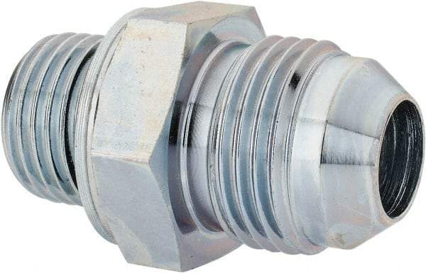 Voss - 3/4-16 x M16x1.5 Male Thread, Zinc Plated Carbon Steel Industrial Pipe Adapter - MJIC x Male Metric - Industrial Tool & Supply