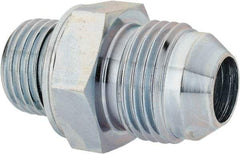 Voss - 3/4-16 x M16x1.5 Male Thread, Zinc Plated Carbon Steel Industrial Pipe Adapter - MJIC x Male Metric - Industrial Tool & Supply
