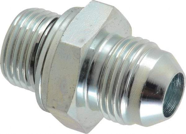 Voss - 3/4-16 x M18x1.5 Male Thread, Zinc Plated Carbon Steel Industrial Pipe Adapter - MJIC x Male Metric - Industrial Tool & Supply