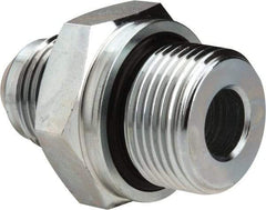 Voss - 3/4-16 x M22x1.5 Male Thread, Zinc Plated Carbon Steel Industrial Pipe Adapter - MJIC x Male Metric - Industrial Tool & Supply