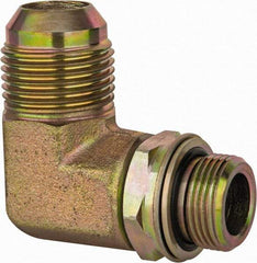 Voss - 1-1/16 - 12 x M22x1.5 Male Thread, Zinc Plated Carbon Steel Industrial Pipe 90° Elbow Adapter - MJIC x Male Metric - Industrial Tool & Supply