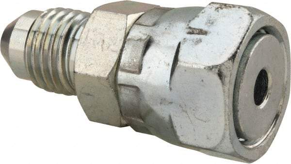 Voss - 7/16-20 Male Thread x 9/16-18 Female Thread, Zinc Plated Carbon Steel Industrial Pipe Adapter - MJIC x FORFS - Industrial Tool & Supply