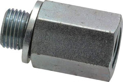 Voss - 1/8 Male Thread x 1/8 Female Thread, Zinc Plated Carbon Steel Industrial Pipe Adapter - MBSPP x FNPT - Industrial Tool & Supply