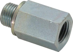 Voss - 1/4 Male Thread x 1/4 Female Thread, Zinc Plated Carbon Steel Industrial Pipe Adapter - MBSPP x FNPT - Industrial Tool & Supply