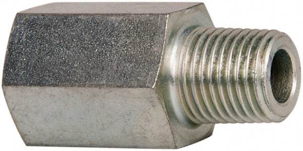 Voss - 1/4 Male Thread x 1/4 Female Thread, Zinc Plated Carbon Steel Industrial Pipe Adapter - MBSPT x FNPT - Industrial Tool & Supply