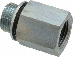 Voss - 1/2 Male Thread x 1/2 Female Thread, Zinc Plated Carbon Steel Industrial Pipe Adapter - MBSPP x FNPT - Industrial Tool & Supply