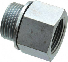 Voss - 1 Male Thread x 1 Female Thread, Zinc Plated Carbon Steel Industrial Pipe Adapter - MBSPP x FNPT - Industrial Tool & Supply