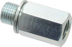 Voss - M10x1 Male Thread x 1/8 Female Thread, Zinc Plated Carbon Steel Industrial Pipe Adapter - Male Metric x FNPT - Industrial Tool & Supply