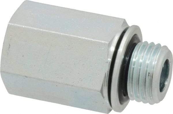 Voss - M14x1.5 Male Thread x 1/4 Female Thread, Zinc Plated Carbon Steel Industrial Pipe Adapter - Male Metric x FNPT - Industrial Tool & Supply