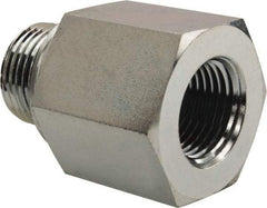Voss - M18x1.5 Male Thread x 3/8 Female Thread, Zinc Plated Carbon Steel Industrial Pipe Adapter - Male Metric x FNPT - Industrial Tool & Supply