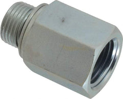 Voss - M18x1.5 Male Thread x 1/2 Female Thread, Zinc Plated Carbon Steel Industrial Pipe Adapter - Male Metric x FNPT - Industrial Tool & Supply