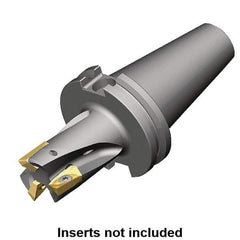 Kennametal - 1-1/2" Cut Diam, 18.03mm Max Depth of Cut, 192.07mm OAL, Indexable Square Shoulder Helical End Mill - E.. 18.. Inserts, CAT 40 Taper Shank, 0° Lead Angle, Through Coolant, Series Mill 1-18 - Industrial Tool & Supply