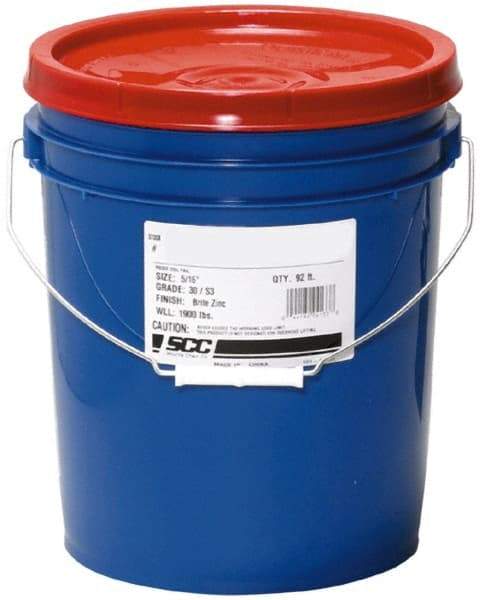 Peerless Chain - 150 Ft. Long, 3150 Lbs. Load Capacity, Carbon Steel Transport Chain - 7 Grade, 0.98 Inch Inside Long x 0.409 Inch Inside Wide - Industrial Tool & Supply