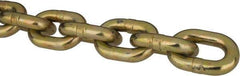 Peerless Chain - 3/8" Welded Transport Chain - 6,600 Lb Capacity, Grade 70, Cut to Length, Carbon Steel, Yellow Zinc Finish - Industrial Tool & Supply