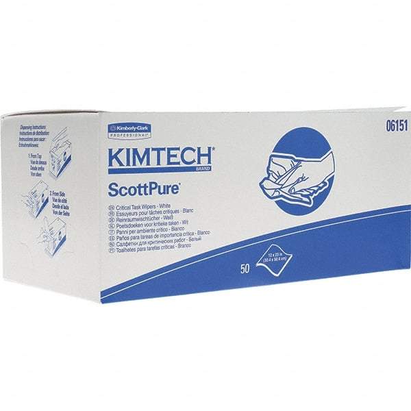 Kimtech - Flat Fold Clean Room/Lab/Critical Task Wipes - 23" x 12" Sheet Size - Industrial Tool & Supply