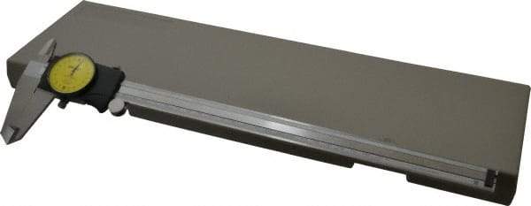 Mitutoyo - 0mm to 300mm Range, 0.02 mm Graduation, 2mm per Revolution, Dial Caliper - Yellow Face, 64mm Jaw Length, Accurate to 0.04mm - Industrial Tool & Supply