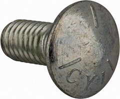 Value Collection - 7/16-14 UNC 1" Length Under Head, Standard Square Neck, Carriage Bolt - Grade 5 Steel, Zinc-Plated Finish - Industrial Tool & Supply