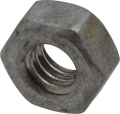 Value Collection - 1/4-20 UNC Steel Right Hand Hex Nut - 7/16" Across Flats, 7/32" High, Hot Dipped Galvanized Finish - Industrial Tool & Supply