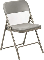 NPS - 18-3/4" Wide x 16-1/4" Deep x 29-3/4" High, Steel Folding Chair with Plastic Seat & Back - Gray with Gray Frame - Industrial Tool & Supply