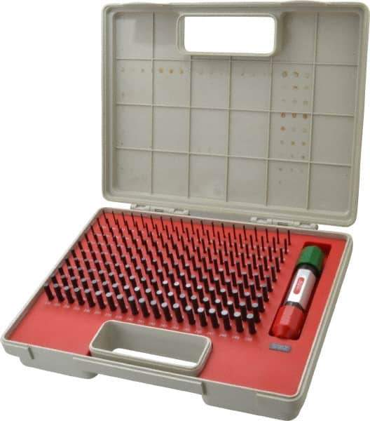 SPI - 190 Piece, 0.061-0.25 Inch Diameter Plug and Pin Gage Set - Plus 0.0002 Inch Tolerance, Class ZZ - Industrial Tool & Supply