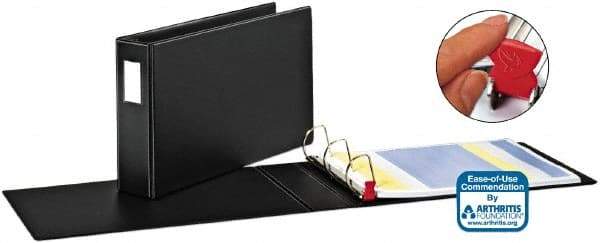 Cardinal - 3" Sheet Capacity, 11 x 17", Non-View Ring Binder - Vinyl, Black - Industrial Tool & Supply