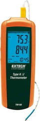 Extech - -328 to 2,501°F Digital Thermometer - LCD Display, K, J Thermocouple Sensor, 9V Battery Power - Industrial Tool & Supply