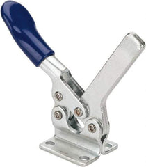 Gibraltar - 200 Lb Holding Capacity, Horizontal Handle, Manual Hold Down Toggle Clamp - 78° Handle Movement, 87° Bar Opening, Solid Bar, Flanged Base, Electro-Plated Zinc, Carbon Steel - Industrial Tool & Supply