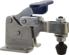 Gibraltar - 750 Lb Holding Capacity, Horizontal Handle, Manual Hold Down Toggle Clamp - 160° Handle Movement, 88° Bar Opening, U-Bar, Flanged Base, Carbon Steel - Industrial Tool & Supply