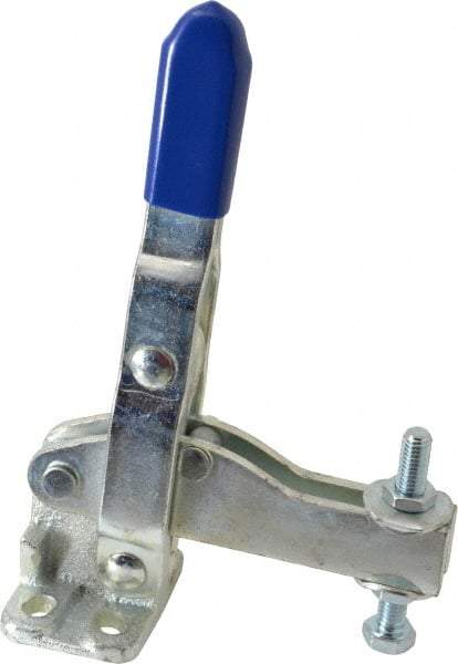Gibraltar - 1,000 Lb Holding Capacity, Vertical Handle, Manual Hold Down Toggle Clamp - 64° Handle Movement, 76° Bar Opening, U-Bar, Flanged Base, Electro-Plated Zinc, Carbon Steel - Industrial Tool & Supply