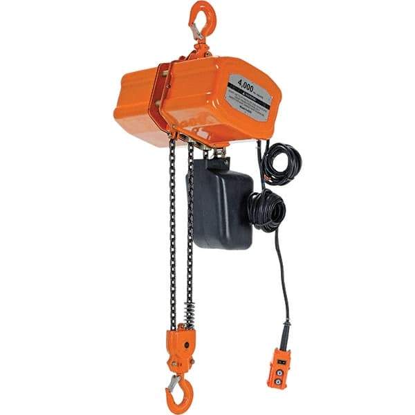Vestil - 2 Ton Capacity, 16 FPM Lift Speed, 230 Volt, Electric Chain Hoist - 2.1 Output hp, 15' Max Lift - Industrial Tool & Supply